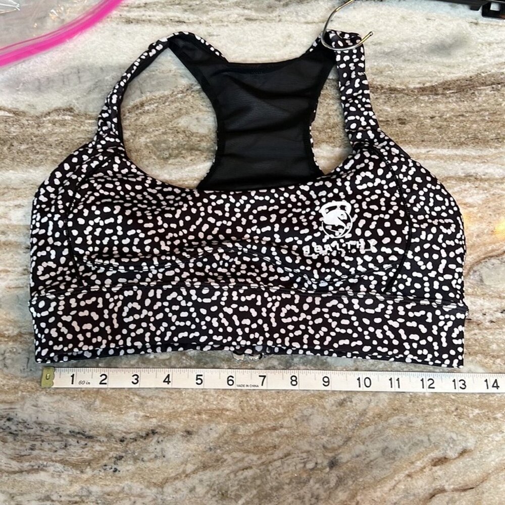 Healthy Precision Sports Bra women’s black & white workout racerback size large - Picture 6 of 6